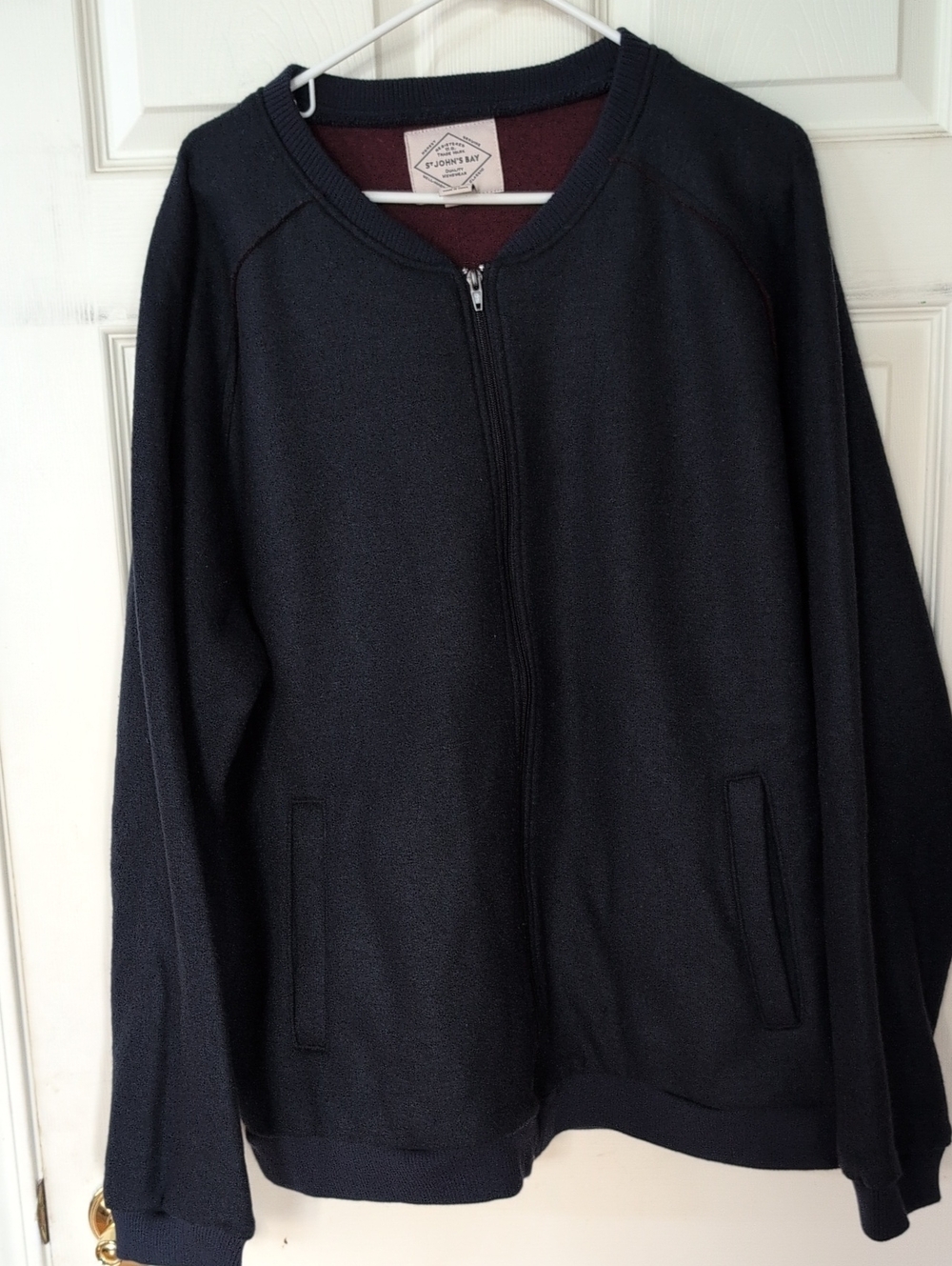 St. John's Bay Men's Black Zip-Up Sweater